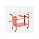 Masa de sudura mobila, 1016 x 609.6 x 914.4 mm, Capacitate 400 kg, 216 gauri, 11 carlige, spatiu depozitare, 4 x roti