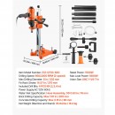 Masina de carotat umed/uscat, suport cu roti, Diametru gaurire 20-202 mm, 1500 W, 4 x carote 25, 50, 76, 102 mm