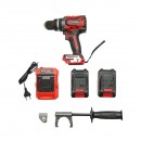 Masina de gaurit si insurubat cu percutie 1000W, 2 acumulatori 21V, 4Ah Li-ion, LED, brushless, 180Nm, mandrina 13mm, 0-500/2000rpm, maner antivibratie Breckner Germany