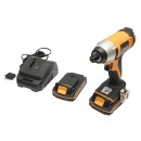 Masina de insurubat 1/4 cu impact 20V 180Nm, baterie incarcare rapida 2x2.0Ah Hoteche