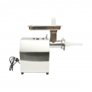 Masina de tocat carne inox electrica 600W, 220V, capacitate 100 kg/h, adaptor carnati, 2 site si 2 cutite incluse 340x185x365mm