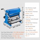 Masina universala pentru prelucrat tabla 3in1, Taiere /Roluire /Profilare, Grosime max 1 mm