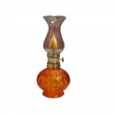 Mini Lampa cu gaz Vivatechnix Kutulu TR-1012P, inaltime 20 cm, portocalie, abajur de sticla