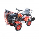 Mini tractor 4x4 diesel 17CP, 531cc, 3+1 viteze, 2 cutii de viteze, pornire electrica/manuala, latime lucru 1050mm cu freza, rarita, roti metalice, picior sprijin THOR