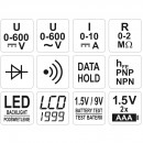 Multimetru digital Yato YT-73081, AC 0-600V, DC 0-600V, 0-10A