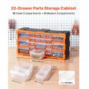 Organizator accesorii cu 22 sertare, Plastic, 49.5x16x25.5 cm