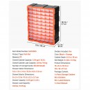 Organizator accesorii cu 60 sertare, Plastic, 38x16x47 cm