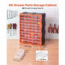 Organizator accesorii cu 60 sertare, Plastic, 38x16x47 cm