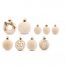 Ornamente catifelate de craciun / crem 46p