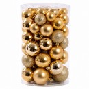 Ornamente plastic de craciun / auriu - 60p
