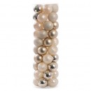 Ornamente plastic de craciun bej-deschis 50p