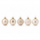 Ornamente plastic de craciun bej-deschis 50p