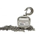 Palan manual inox cu lant 3m, sarcina maxima 1000 kg, carlig cu siguranta Breckner Germany
