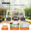 Pavilion Igloo 3.66 x 3.66 x 2.4 m, pereti transparenti detasabili, PVC, portabil, 12 kg, 8-10 persoane