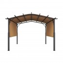 Pavilion retractabil, 2.96 x 3.95 x 2.3 m, impermeabilizare superioara, protectie solara UV50+, Otel/Poliester, Bej