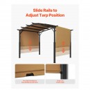 Pavilion retractabil, 2.96 x 3.95 x 2.3 m, impermeabilizare superioara, protectie solara UV50+, Otel/Poliester, Bej