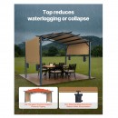 Pavilion retractabil, 2.96 x 3.95 x 2.3 m, impermeabilizare superioara, protectie solara UV50+, Otel/Poliester, Bej
