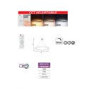 Pendul led 140 W 3CCT, 9800 lm, Alb, dimabila, telecomanda, 100x80 cm