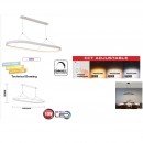 Pendul led 144 W 3CCT,  10080 lm, Negru, dimabila, telecomanda, 100x120 cm