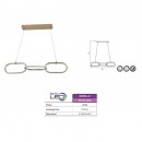 Pendul led 20 W, 1200 lm, 180-240V, Auriu, IP20, 120 x 67 cm
