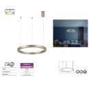 Pendul led 36 W, Auriu, 180-240 V, Lumina neutra 4000K, 2100 lm, 120x60 cm