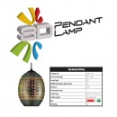 Pendul Radian Chrome-1, max. 60 W, sticla, diametru 220 mm, efect 3D