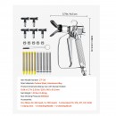 Pistol de vopsit cu 4 duze incluse 211, 315, 417, 517, 623, Otel/Aluminiu, 248 Bar