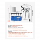 Pistol si furtun pentru vopsit, 15.2 m, 248 Bar, 5 x duze 211, 315, 417, 517, 623, Tije prelungitoare 30, 50, 60 cm, Otel/Aluminiu