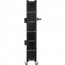 Poarta pliabila acordeon, Otel, Negru, 2 x roti, Latime extinsa 190 cm, Inaltime 124 cm