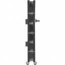 Poarta pliabila acordeon, Vivatechnix Otel, Negru, 2 x roti, Latime extinsa 170 cm, Inaltime 126 cm
