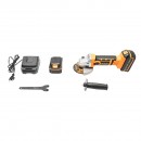 Polizor unghiular 550W, cu acumulator 21V./4Ah. 3 trepte de viteza 4500/5500/7000rot/min. diametru disc 115mm