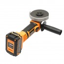 Polizor unghiular 550W, cu acumulator 21V./4Ah. 3 trepte de viteza 4500/5500/7000rot/min. diametru disc 115mm