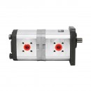Pompa hidraulica dubla sens pe stanga, debit 22+14cm3 pentru New Holland, Case IH OEM 47129338