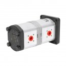 Pompa hidraulica dubla sens pe stanga, debit 22+14cm3 pentru New Holland, Case IH OEM 47129338
