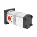 Pompa hidraulica dubla sens pe stanga, debit 22+14cm3 pentru New Holland, Case IH OEM 47129338