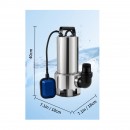 Pompa submersibila cu plutitor, 1300 W, Inox, Debit 20000 l/h, Iesire G1-1/2, Inaltime 11 m, IPX8, cablu alimentare 10 m