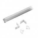 PROFIL ALUMINIU PENTRU BANDA LED 2M 15.8MM X 15.8MM ALB