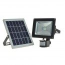 Proiector cu led si panou solar Bass BS-5901, putere 20W, 6400K, 2000lm, IP44, senzor si acumulator
