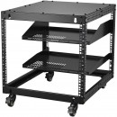 Rack metalic de podea sau perete 9U, 510 x 585 x 560 mm, Adancime reglabila 23-40 inch, Otel carbon, 4 x roti blocabile