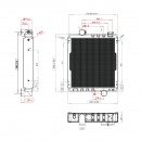 Radiator racire apa cu 4 randuri de celule pentru John Deere seria 6000, 6005, 6010, 8000 cod OEM AL110865, AL115002, AL115731, AL118774, AL118775, AL78001, 7700042320, 74712038