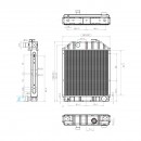Radiator racire apa motor Ford, 4 randuri de celule 600x480x65mm cod OEM 81817280, C7NN8005L, D8NN8005PA, C7NN8005E, 4826
