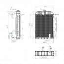 Radiator racire apa U-650 din cupru cu 5 randuri de celule 590x455x65
