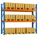 Raft depozitare paleti pe 3 niveluri, 29.7m lungime, 1m adancime, 3.2m inaltime, capacitate 99 paleti (9x11)