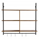 Raft metalic cu 3 x polite incluse din lemn, Vivatechnix Industrial, 1050 x 240 x 965 mm