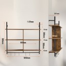 Raft metalic cu 3 x polite incluse din lemn, Vivatechnix Industrial, 1050 x 240 x 965 mm