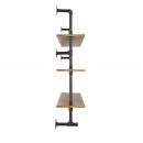 Raft metalic cu 3 x polite incluse din lemn, Vivatechnix Industrial, 1230 x 255 x 1075 mm