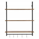 Raft metalic cu 3 x polite incluse din lemn, Vivatechnix Industrial, 800 x 245 x 965 mm