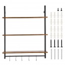 Raft metalic cu 3 x polite incluse din lemn, Vivatechnix Industrial, 800 x 245 x 965 mm