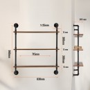 Raft metalic cu 3 x polite incluse din lemn, Vivatechnix Industrial, 830 x 205 x 960 mm