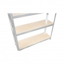 Raft metalic cu 5 polite MDF, 180x100x30cm, 250kg/polita, montaj fara suruburi, galvanizat